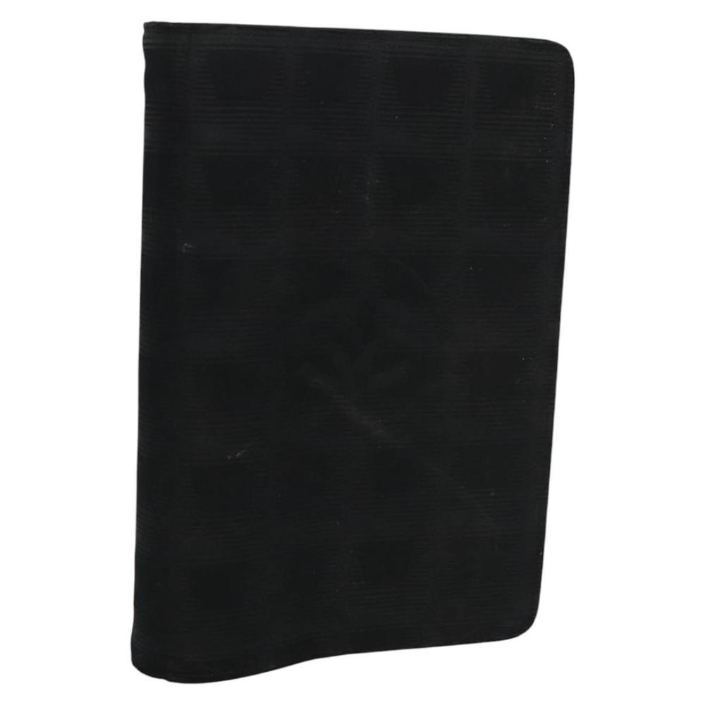 CHANEL New Travel line Day Planner Cover Nylon Black CC Auth am7648